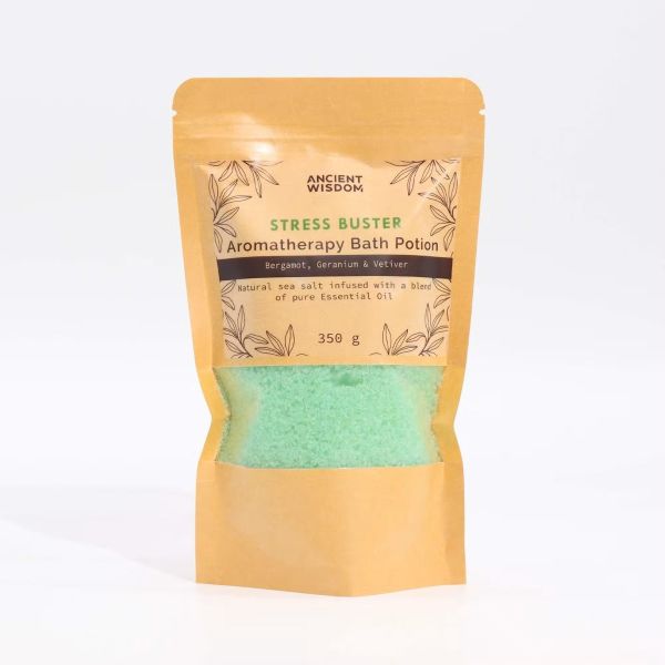 Aromatherapy Bath Potion in Kraft Bag 350g - Stress Buster