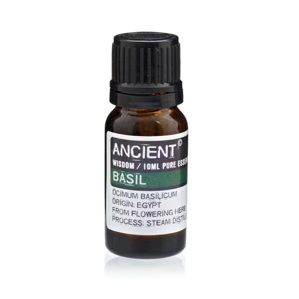 Close‑up of Basil Essential Oil bottle