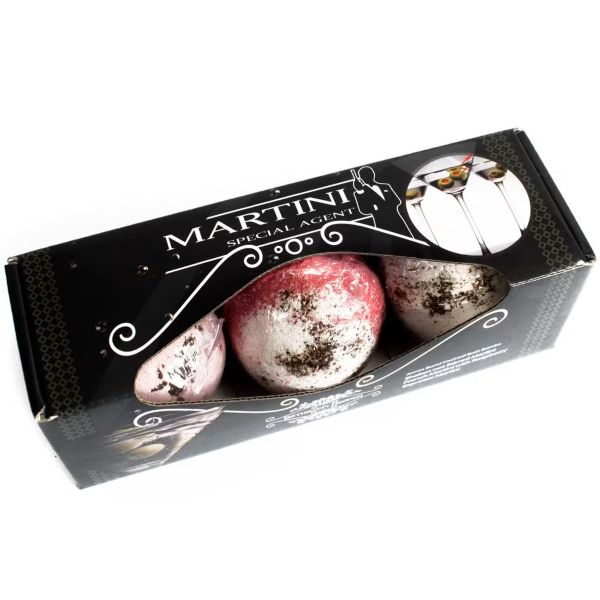 Martini Cocktail Bath Bomb Gift Set – Special Agent edition with three luxury fizzers