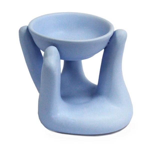 Open Hands Oil Burner - Blue