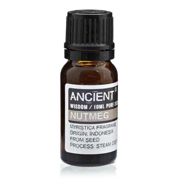 Bottle of Nutmeg Essential Oil with warm spicy aroma