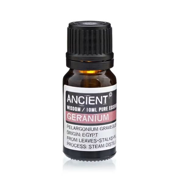 Amber bottle of Geranium Essential Oil 