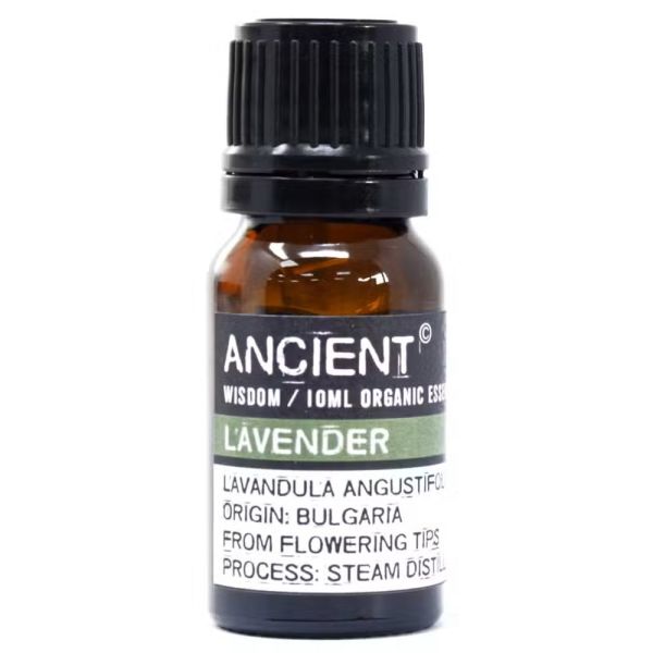 Amber bottle of Lavender Organic Essential Oil