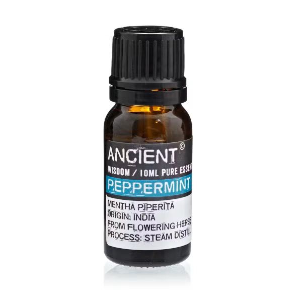 Amber bottle of Peppermint Essential Oil