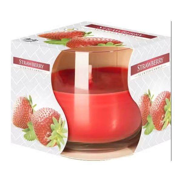 Scented Glass Jar Candle - Strawberry