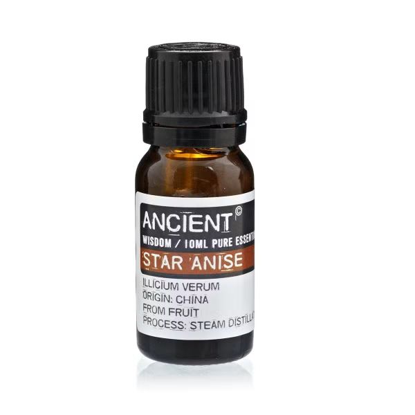 Product shot of Anise Seed Essential Oil in amber glass