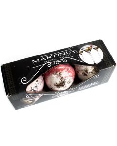 Martini Cocktail Bath Bomb Gift Set – Special Agent edition with three luxury fizzers