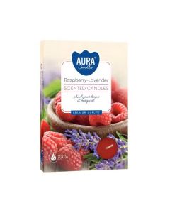 Set of 6 Scented Tealights - Raspberry & White Lavender