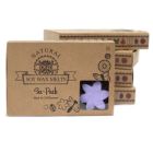 Box of six Lavender Fields wax melts in matchbox-style packaging with cardboard dividers.