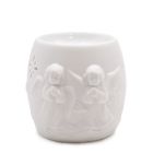 White ceramic cherub oil burner with open tealight chamber – Scented Serenade