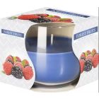 Forest Fruits Scented Glass Jar Candle in a clear glass jar with fruity fragrance, displayed on a white background.
