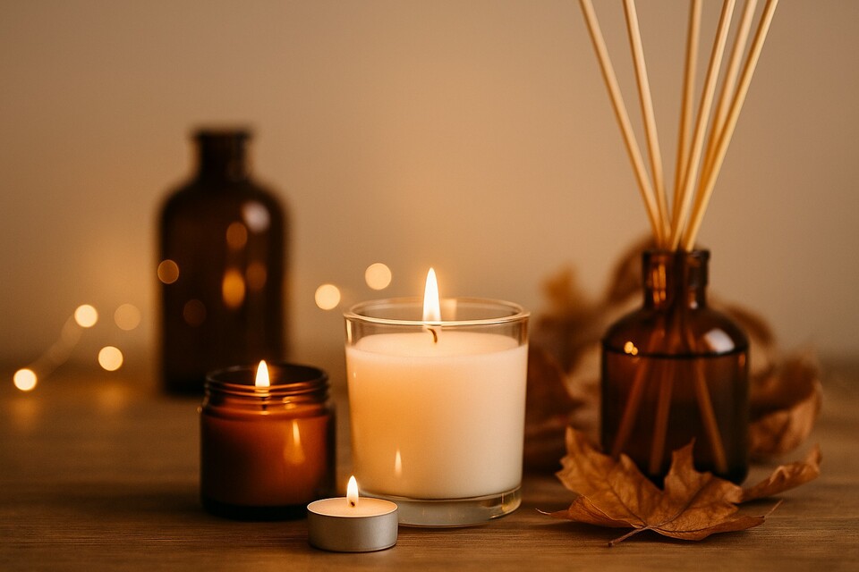 Autumn candle scene