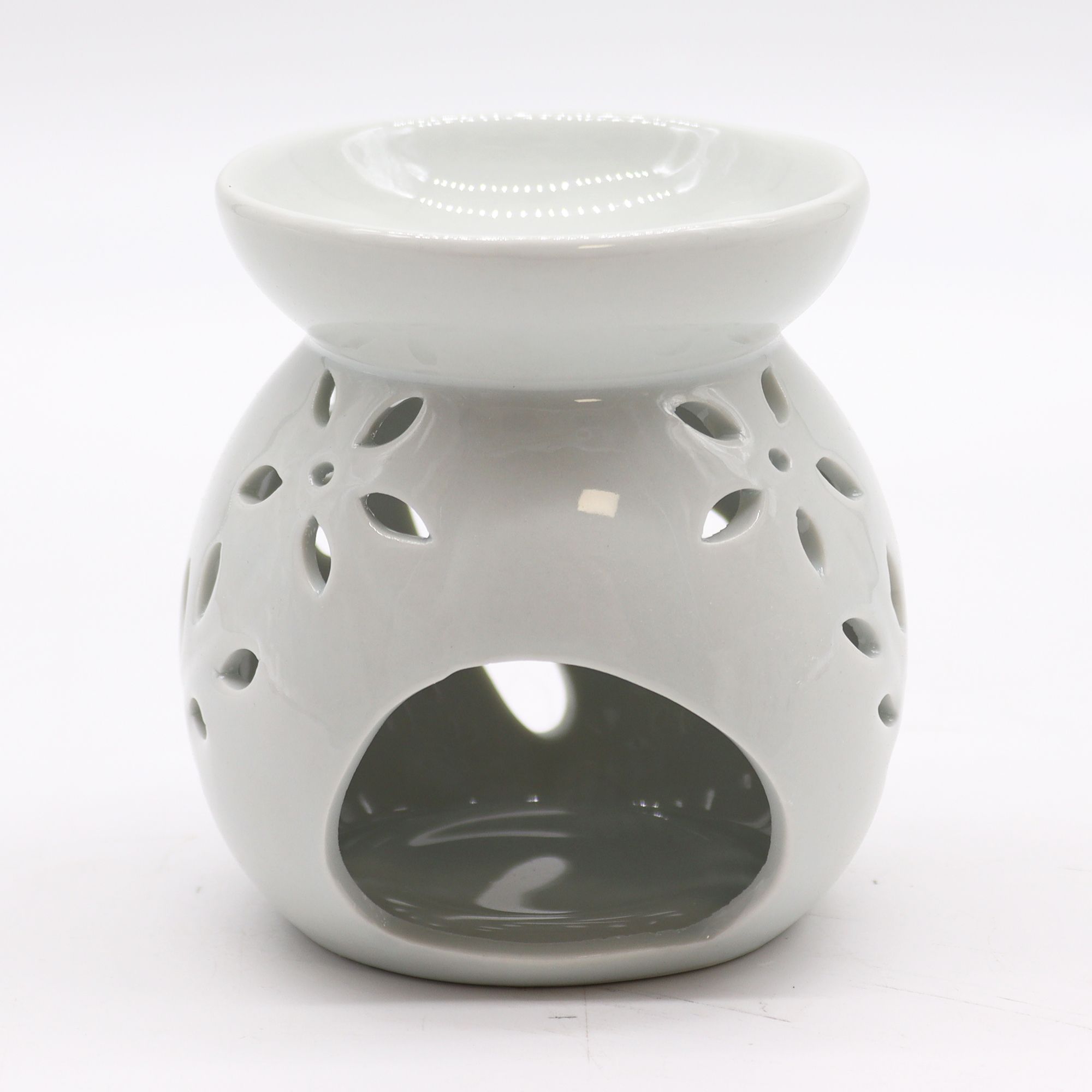 Classic White Oil Burner - Tree Cut-out - Large - Image 2