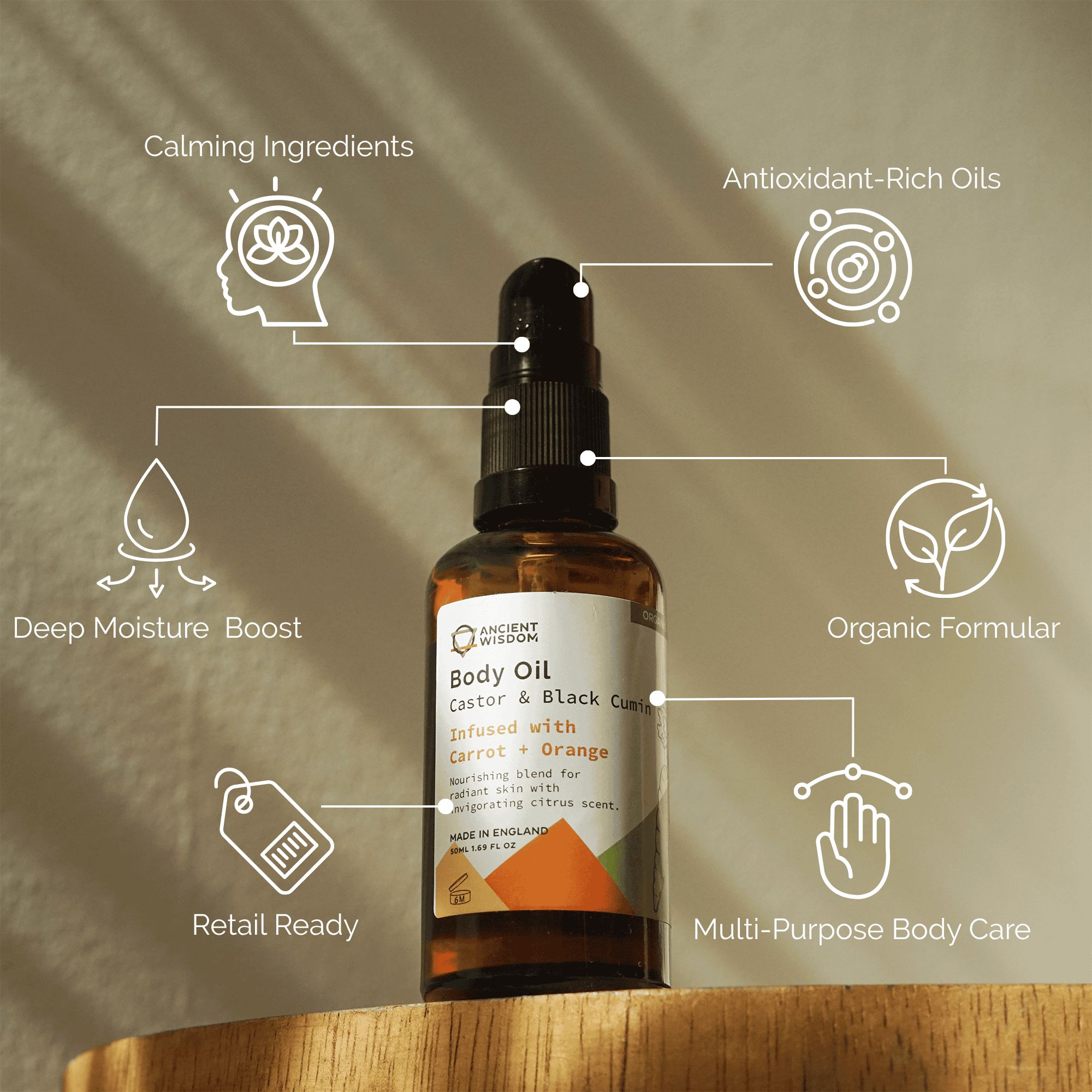 Organic Body Oil 50ml - Carrot & Orange - Image 5