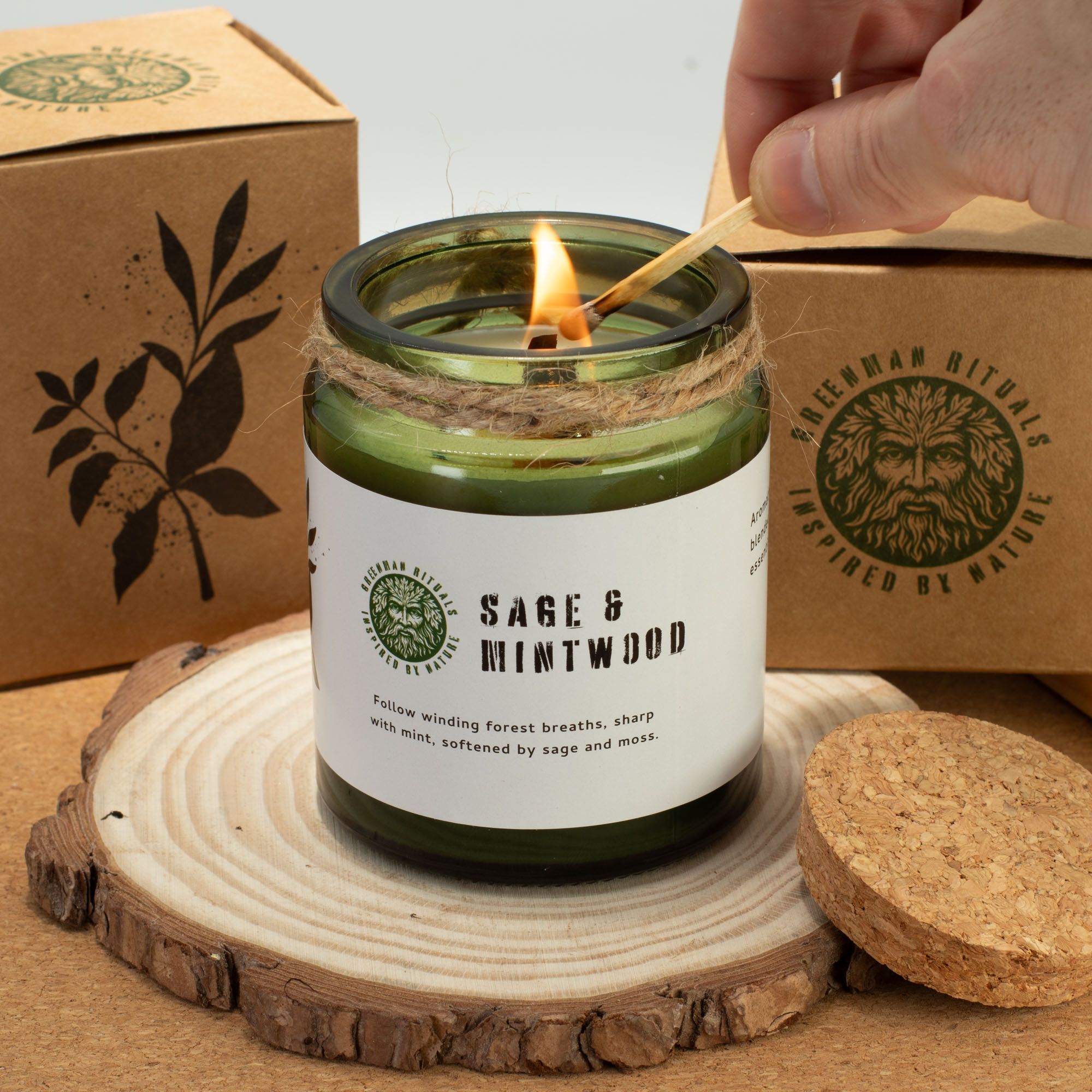 Greenman Woodwick Soy Candle - Wolf's Moon - Image 6