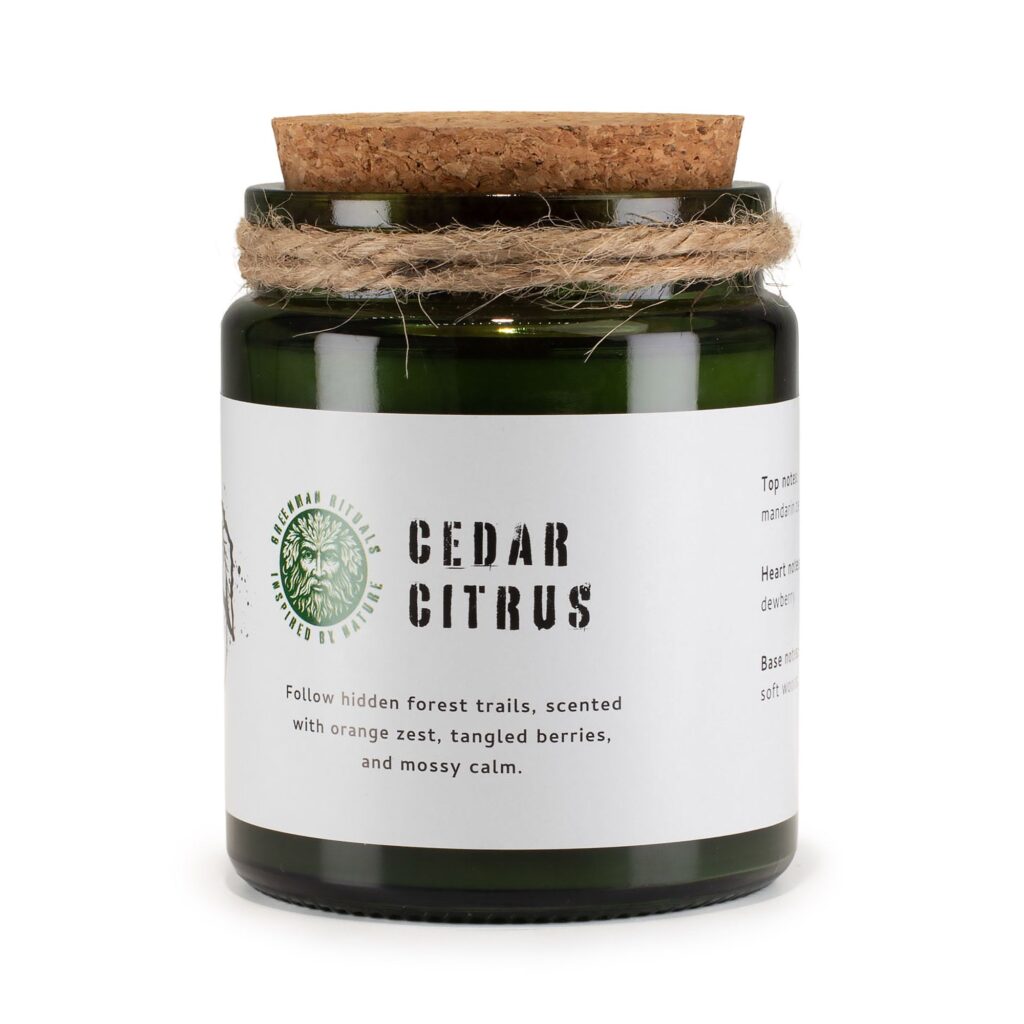 Greenman Woodwick Soy Candle - Cedar Citrus